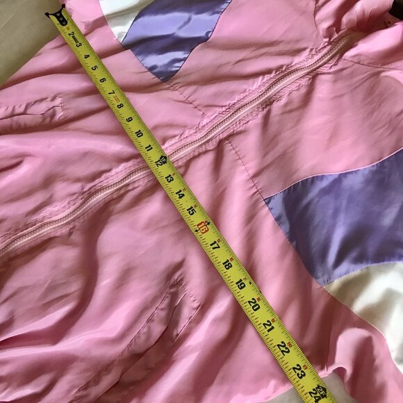 Aiaiwan 90s Pastel Colorblock Windbreaker Women's Small Pink - Picture 6 of 8